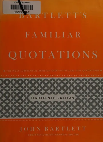 Cover of Bartlett's familiar quotations