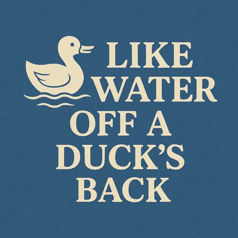 like water off a duck’s back