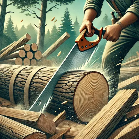 sawing-logs