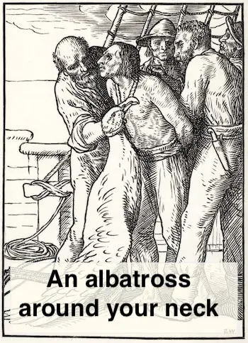 The meaning and origin of 'An albatross around one's neck'.