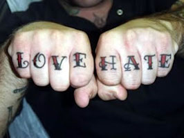 Love and Hate tattoo