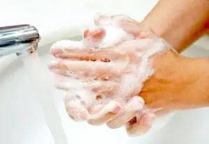 One hand washes the other